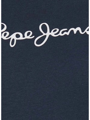 Pepe Jeans Bisiklet Yaka Baskılı Lacivert Kadın T-Shirt PL505827