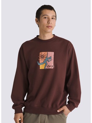 Bordo Erkek Bisiklet Yaka Normal Kalıp Sweatshirt VN000HPR7YO1-STYLE Guy Loose Crew