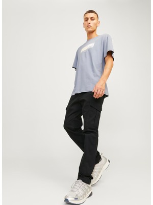 Jack & Jones Normal Bel Normal Paça Siyah Erkek Pantolon Jpstmarco Jjsantıago Cargo Mg