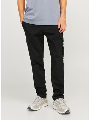 Jack & Jones Normal Bel Normal Paça Siyah Erkek Pantolon Jpstmarco Jjsantıago Cargo Mg