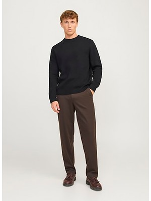 Jack & Jones Bisiklet Yaka Relaxed Siyah Erkek Kazak 12259666_JPRBLAMILANO Stıtch Knıt C