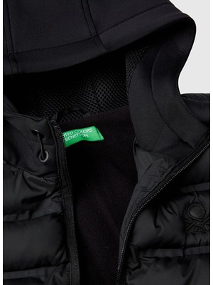 Benetton Siyah Erkek Çocuk Şişme Mont 2KL9CN02U 100