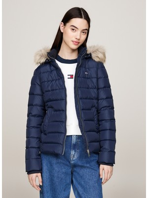 Tommy Jeans Lacivert Kadın Şişme Mont Tjw Basıc Hooded Down Jacket Ext