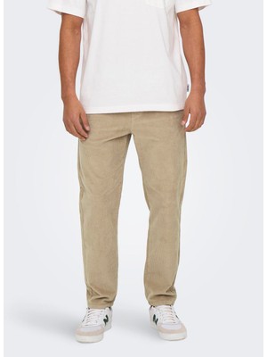 Only & Sons Normal Bel Normal Kahve Erkek Chino Pantolon Onslınus Tap Corduroy 0185 Pant Noo