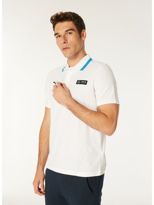 Puma Düz Beyaz Erkek Polo T-Shirt 62115303 Mapf1 Pique Polo
