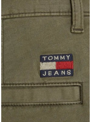 Tommy Jeans Slim Tapered Paça Yeşil Erkek Kargo Pantolon DM0DM20750M12 Austın Lw Cargo