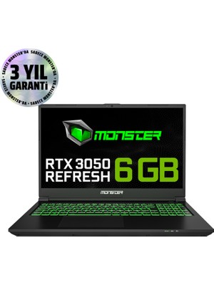 Monster Abra A5 V21.1.4 Intel Core I5 12450H 16 GB Ram 1 Tb SSD 6 GB Rtx 3050 Freedos 15,6" Fhd 144 Hz Oyun Bilgisayarı