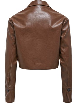 Only Normal Koyu Turuncu Kadın Ceket Onlrena Faux Leather Jacket Otw