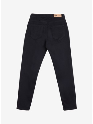 Lee Cooper Normal Bel Normal Paça Crop Siyah Kadın Denim Pantolon 251 Lcf 121003 Funny Easter Black