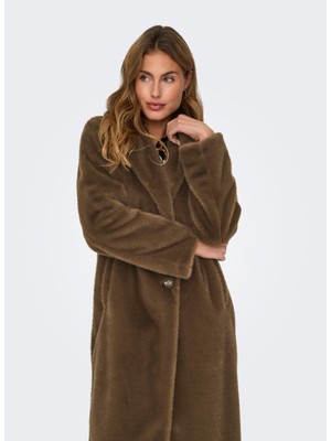 Only Koyu Kahve Kadın Kaban Onlmeagan Fur Coat Otw