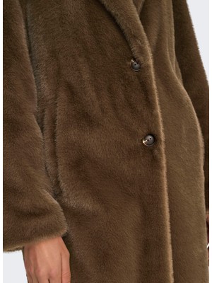 Only Koyu Kahve Kadın Kaban Onlmeagan Fur Coat Otw