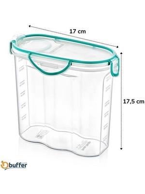 Buffer® Kilitli Kapaklı Contalı Hava,su Sıvı Geçirmez 1,7 Litre Erzak Saklama KABI-SA585