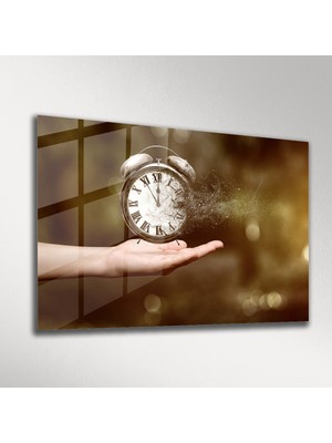 Exela Home Avuç Içinde Saat Soyut Cam Tablo