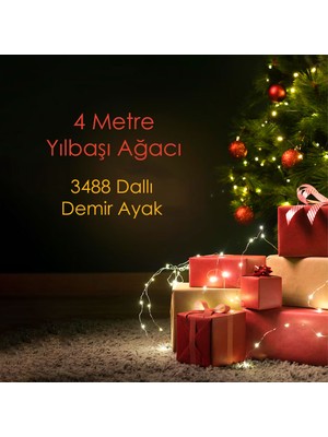 Oyuncak Store 4 Metre (400 Cm) Yılbaşı Çam Ağacı 3488 Dallı Demir Ayaklı 1. Kalite Çam Ağacı