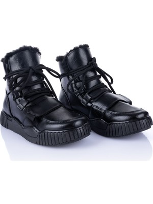 Getcho Zacun Kadın Kürklü Siyah Bot