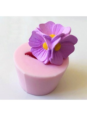 Morlalem 3'lü 5cm Çiçek Silikon Kalıp K-449, Kokulu Taş Sabun Alçı Mum Kalıbı