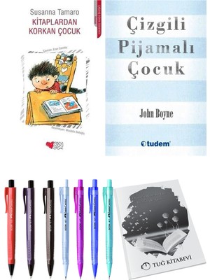 Çizgili Pijamalı Çocuk ve Kitaplardan Korkan Çocuk 2'li Set