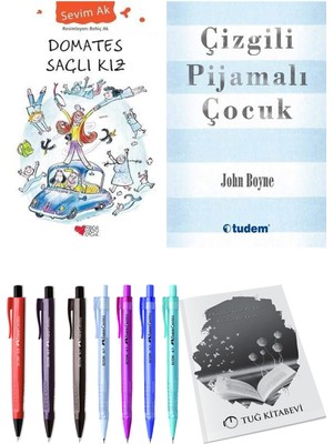 Çizgili Pijamalı Çocuk ve Domates Saçlı Kız 2'li Set