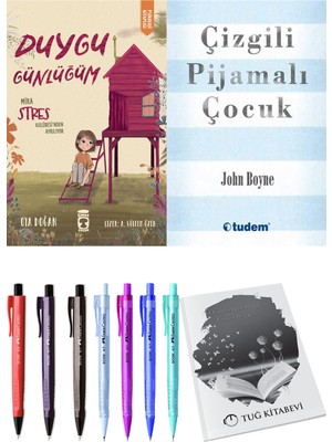 Çizgili Pijamalı Çocuk ve Duygu Günlüğüm Mira Stres Kulübesi'nden Ayrılıyor 2'li Set