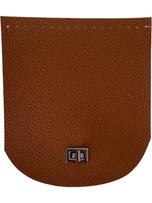 Yumakça Kilitli Çanta Kapağı 18X 20 cm Taba Renk Krom Klips