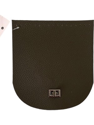 Yumakça Kilitli Çanta Kapağı 18X 20 cm Haki Renk Krom Klips