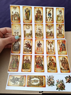 Pink Swan Craft Major Arcana Tarot Kart Destesi Etiket Seti, Laptop Ipad Defter Scrapbook Planlayıcı Sticker Seti