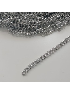 Yumakça Metal Burgulu Çanta Zincir 10 mm 1 Metre Gümüş