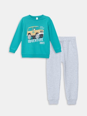 Lcw Kids Bisiklet Uzun Kollu Baskılı Erkek Bebek Sweatshirt ve Eşofman Alt 2'li Takım