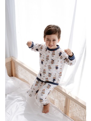 1.0 TOG Çocuk Pijama Takımı - Sevimli Canavarlar Desenli