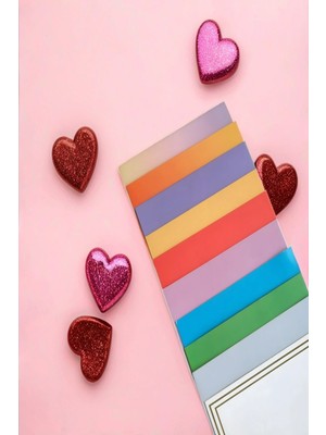 Emtory Home 100 Adet Renkli Boş Not Kartı - Kartvizit - Çift Taraflı Kalın Kart - Not Etiketi - 9 x 5,5 cm