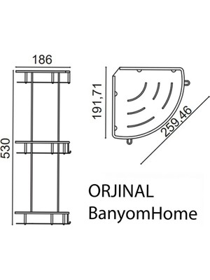 Çelik Banyo Paslanmaz Çelik Mat Siyah Şampuanlık Köşe Banyo Rafı