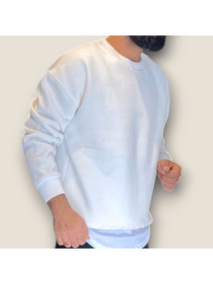 Viento Beyaz Renk Şardonlu Basic Sweatshirt