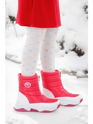 Kiko Kids Sumo Fermuarlı Kız Çocuk Kar Botu Fuşya - Pembe