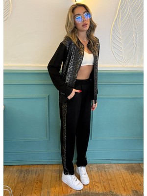 Mazıdağı Kadın Iki Iplik Kumaş Yılan Desenli Fermuarlı Ikili Takım