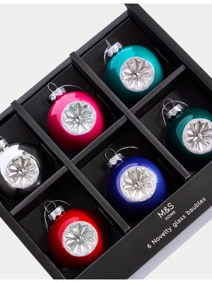 6'lı Cam Yılbaşı Süsü