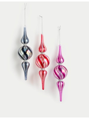 3'lü Baston Şeker Detaylı Yılbaşı Süsü