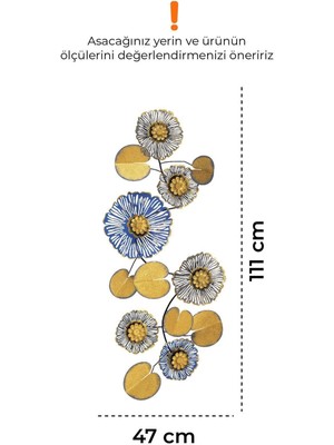 Tekno Trust Doreart Daisy Metal Duvar Tablosu, Ev Ofis Duvar Panosu