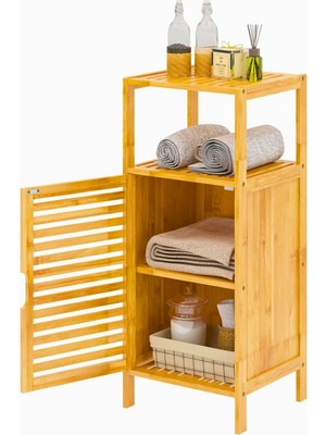 Meturas Bambu Kapaklı Çok Amaçlı Organizer Dolap  36.5 x 33 x 85.5 cm
