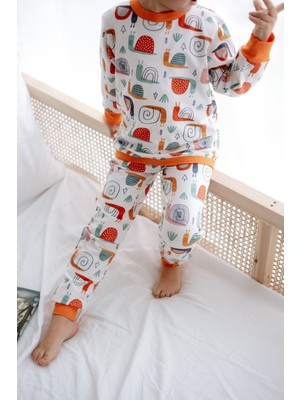 1.0 Tog Çocuk Pijama Takımı - Salyangoz Desenli