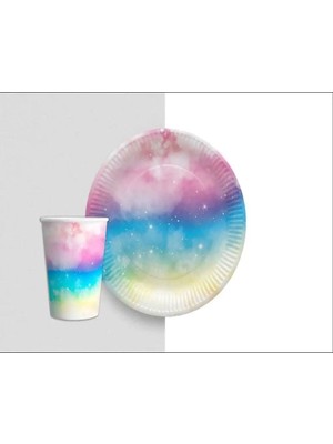 Düvenci Ticaret Karakterli Tabak Bardak Set 8 Li