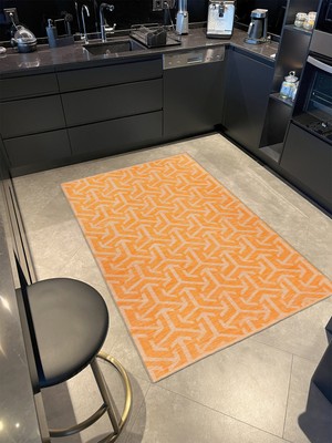 Rugs Modern Sarı Geometrik Desenli Dokuma Taban Halı MIRAVIP311