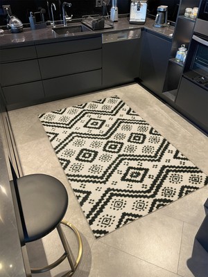 Rugs Modern Krem Baklava Çapraz Geometrik Desenli Dokuma Taban Halı MIRAVIP341