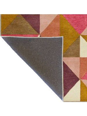 Rugs Modern Üçgenli Karışık Renkli Modern Geometrik Dokuma Taban Halı MIRAVIP489