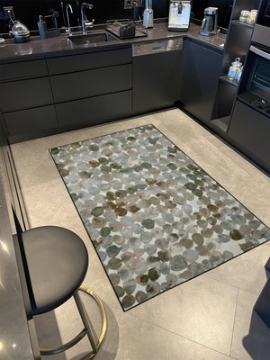 Rugs Modern Gri Temalı ve Daire Desenli Dekoratif Halı MIRAVIP444