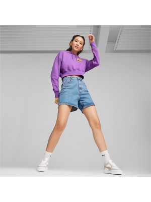 Puma Team Kadın Cropped Kapüşonlu Sweatshırt