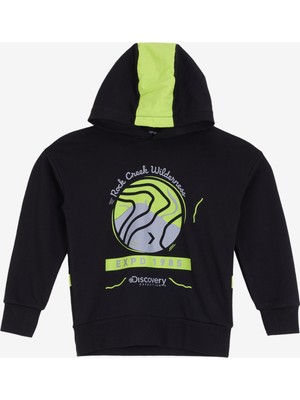 Discovery Expedition Baskılı Erkek Siyah Sweatshırt D4WB-SWT3018