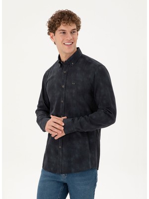 U.S. Polo Assn. Slim Fit Klasik Yaka Koyu Yeşil Erkek Gömlek G081SZ004.000.1991153