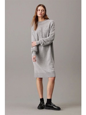 Ck Intarsıa Loose Sweater Dress