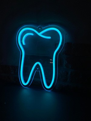 Neonite 'Diş' Işıklı Neon Led Dekoratif Duvar Yazısı Tabelası (23x29cm)