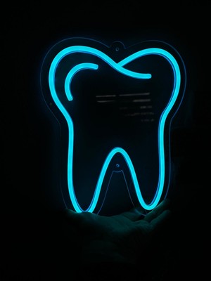 Neonite 'Diş' Işıklı Neon Led Dekoratif Duvar Yazısı Tabelası (23x29cm)